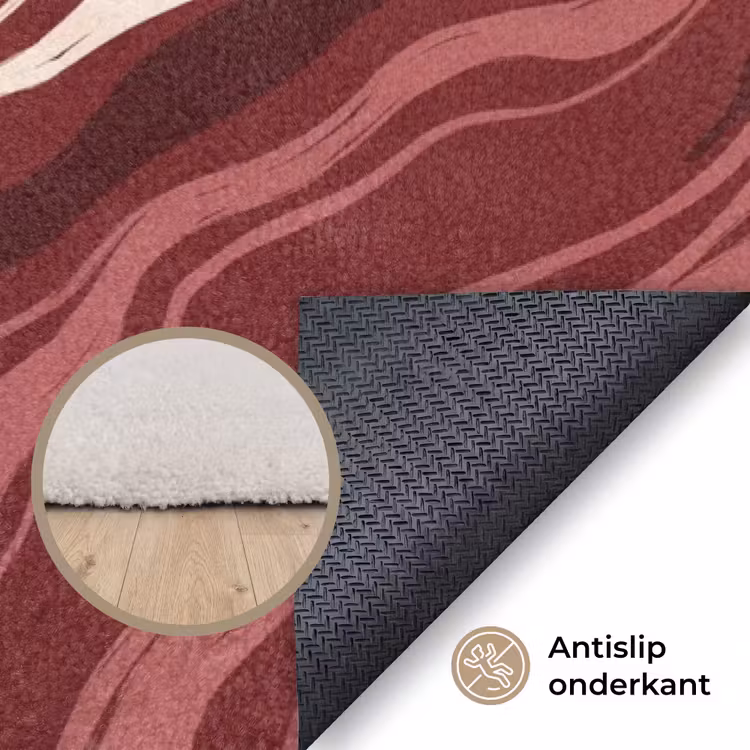 Vloerkleed - Zeepaardje - Golven - Zeeleven - Abstract - Oranje — 4