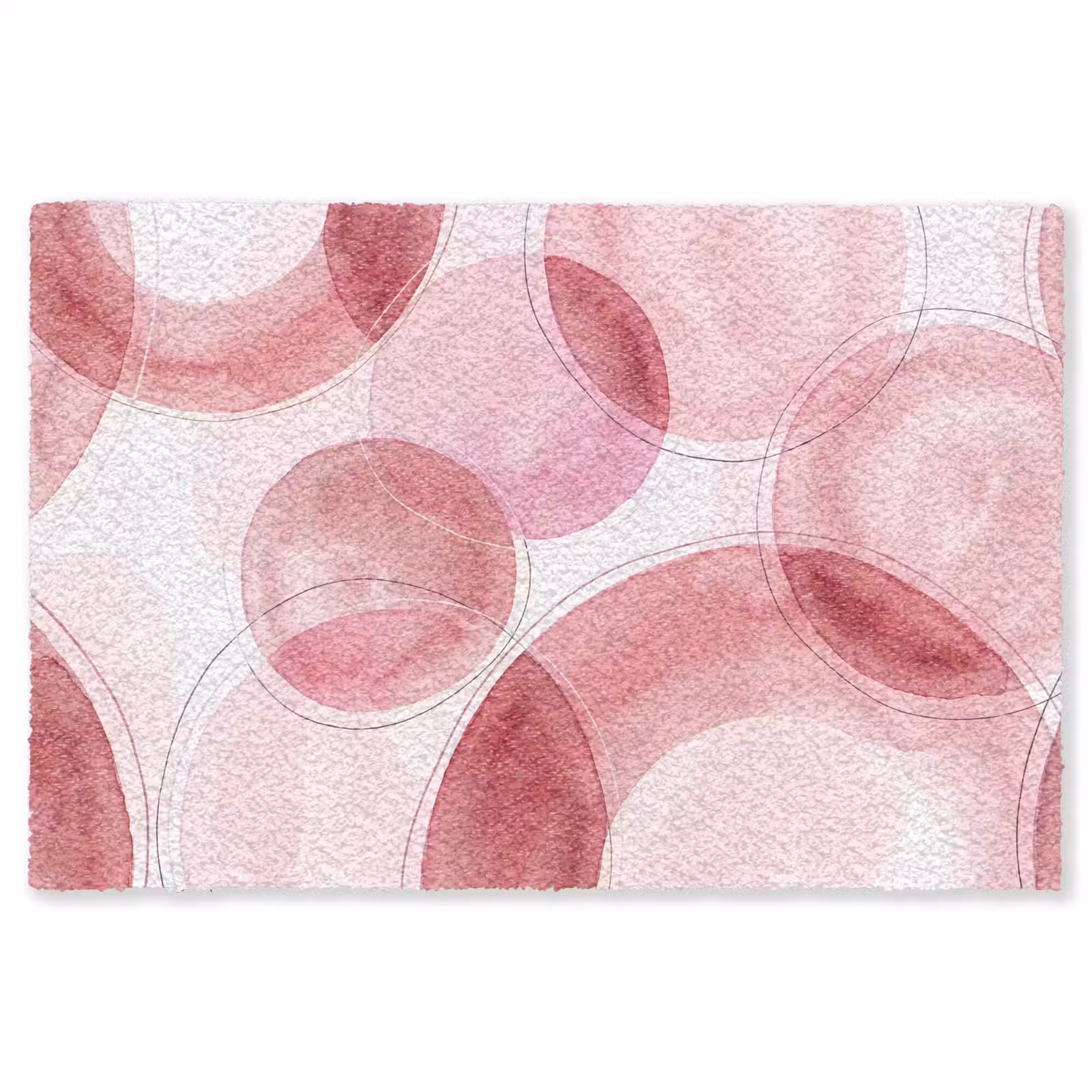 Vloerkleed - Abstract - Cirkels - Modern - Roze - Kunst — 1