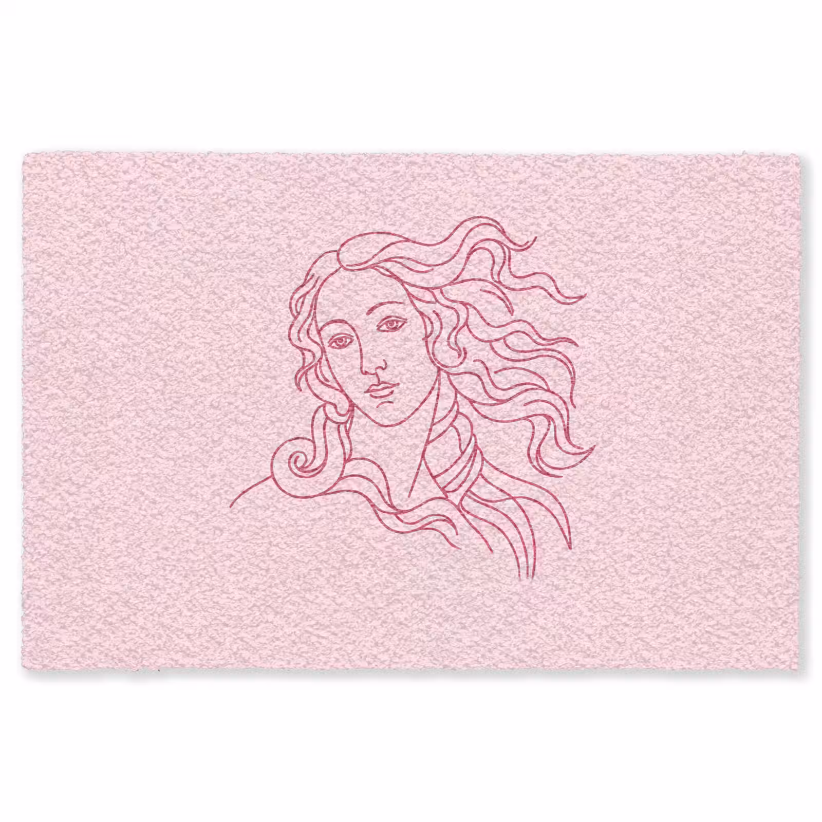 Vloerkleed - Vrouw - Portret - Klassiek - Line-art - Roze — 1