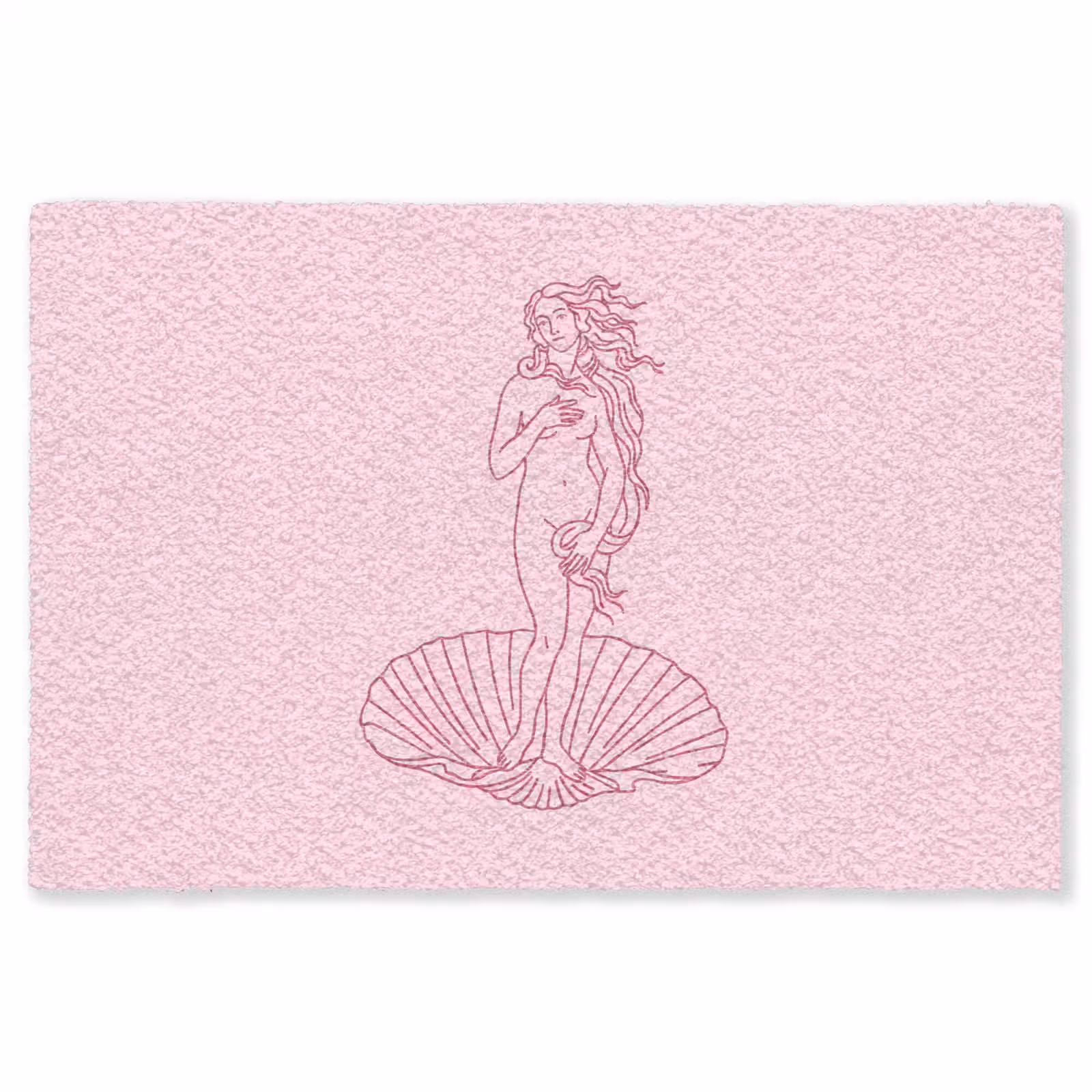 Vloerkleed - Vrouw - Schelp - Kunst - Lijntekening - Roze — 1