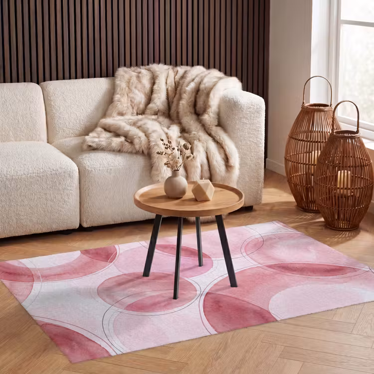 Vloerkleed - Abstract - Cirkels - Modern - Roze - Kunst — 3