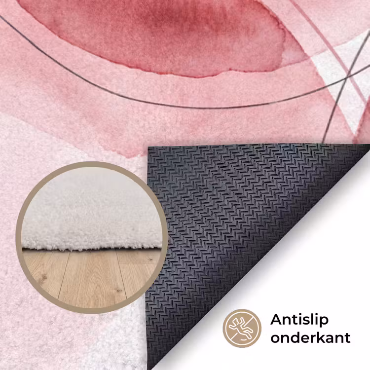 Vloerkleed - Abstract - Cirkels - Modern - Roze - Kunst — 4