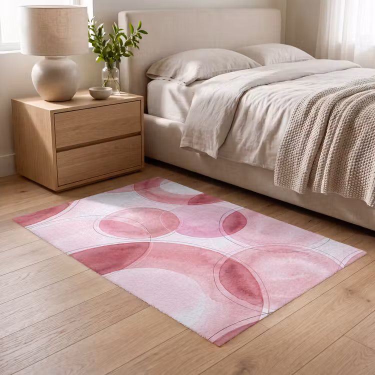 Vloerkleed - Abstract - Cirkels - Modern - Roze - Kunst — 5