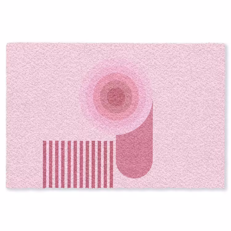 Vloerkleed - Abstract - Cirkels - Strepen - Modern - Roze — 1