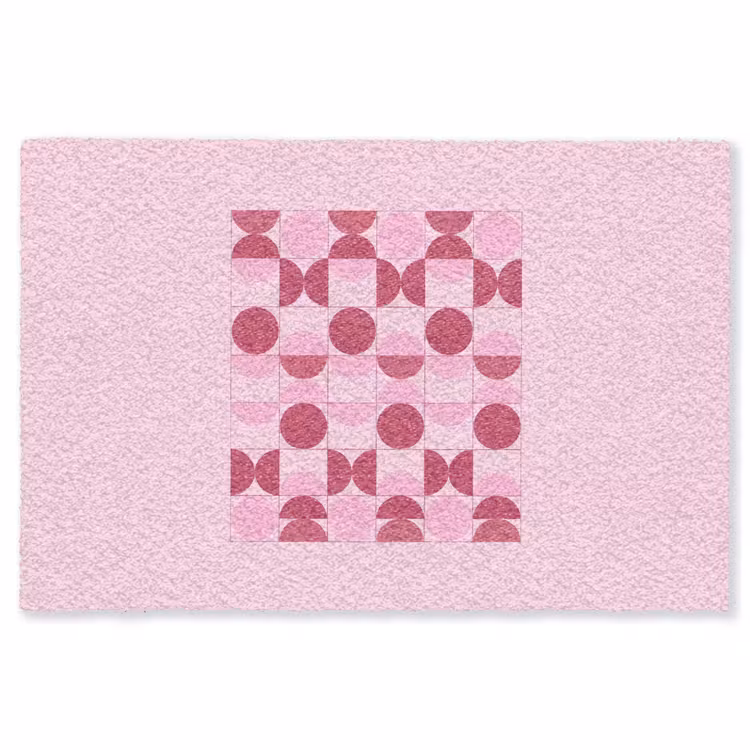Vloerkleed - Abstract - Geometrisch - Cirkels - Roze - Modern — 1