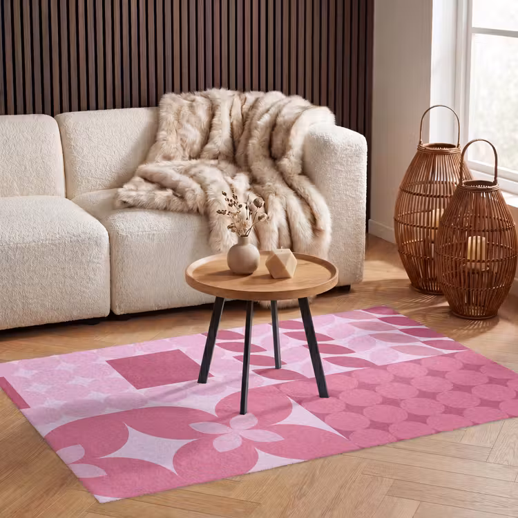 Vloerkleed - Abstract - Geometrisch - Patroon - Modern - Roze — 3