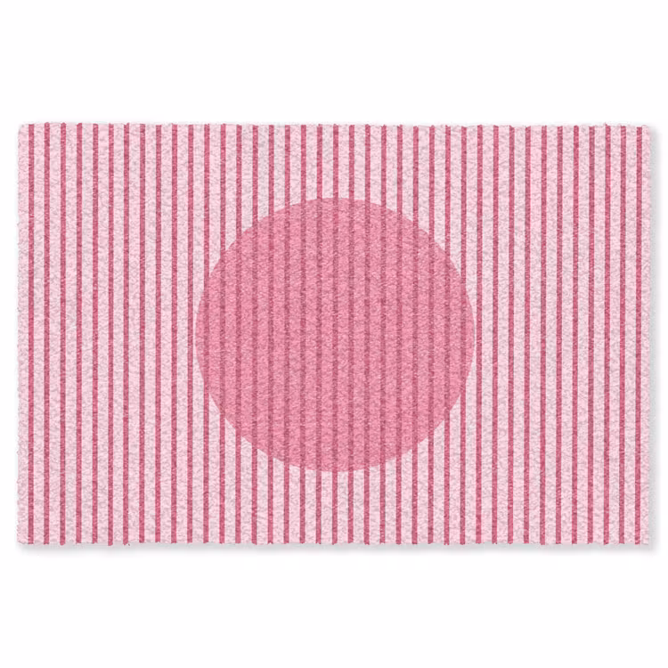 Vloerkleed - Abstract - Strepen - Ovaal - Roze - Modern — 1