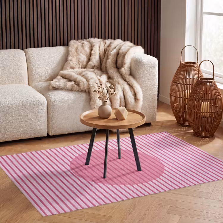 Vloerkleed - Abstract - Strepen - Ovaal - Roze - Modern — 3