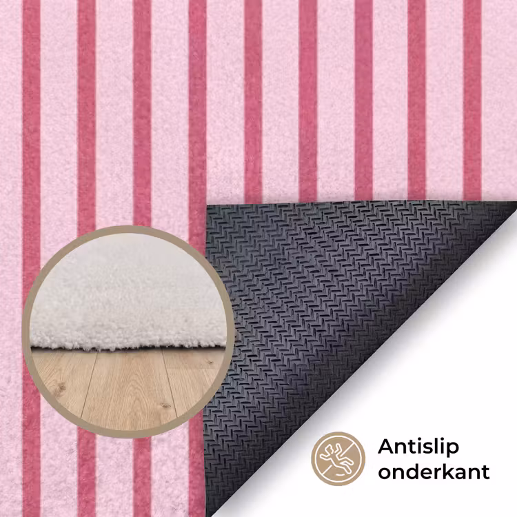Vloerkleed - Abstract - Strepen - Ovaal - Roze - Modern — 4