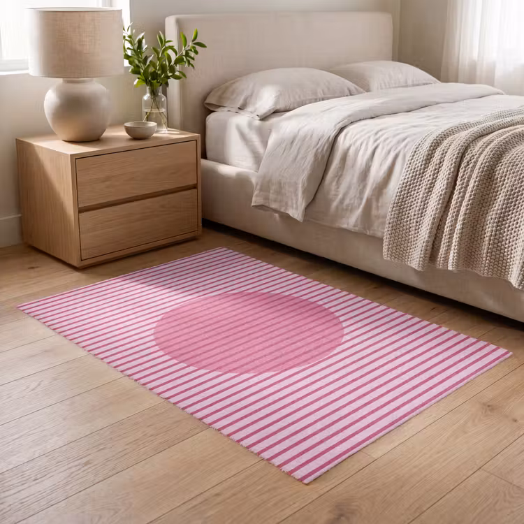 Vloerkleed - Abstract - Strepen - Ovaal - Roze - Modern — 5