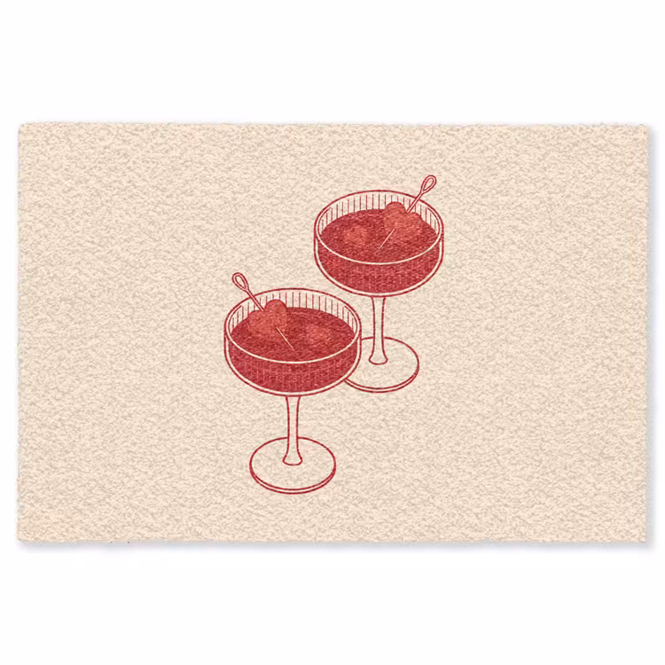 Vloerkleed - Cocktail - Hartjes - Liefde - Illustratie - Rood — 1