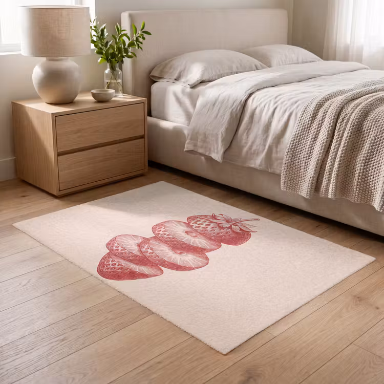 Vloerkleed - Fruit - Gesneden - Illustratie - Rood - Vintage — 5