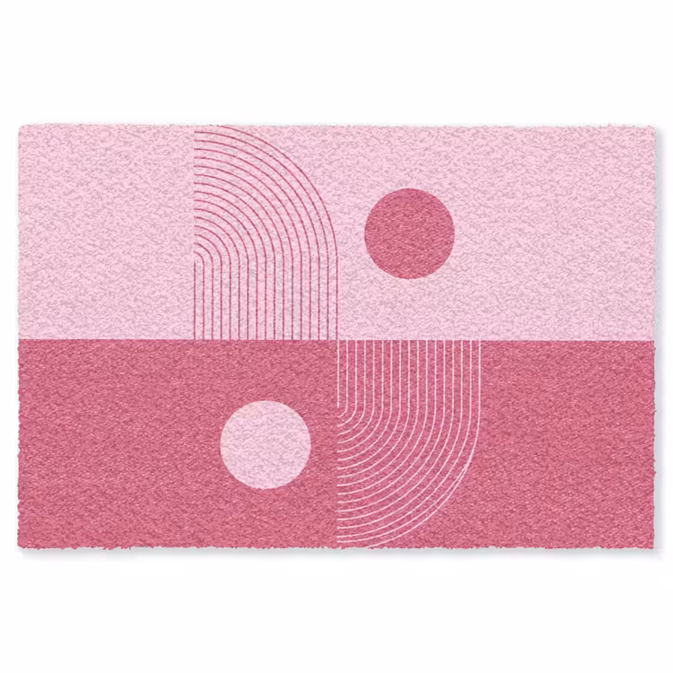 Vloerkleed - Geometrie - Patroon - Abstract - Roze - Modern — 1