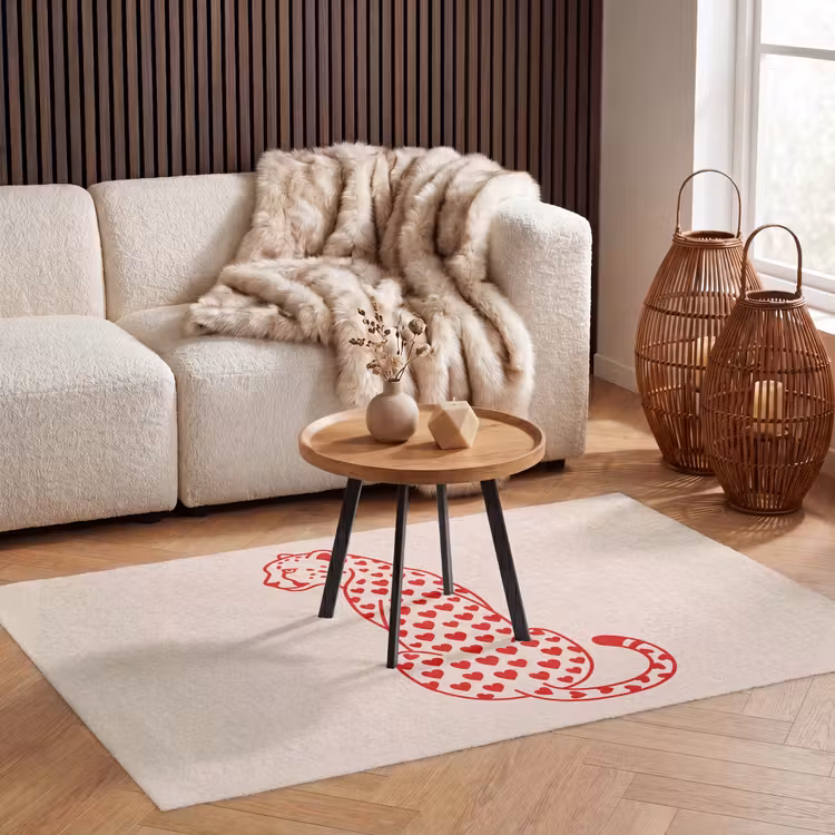 Vloerkleed - Kat - Harten - Dieren - Modern - Rood — 3