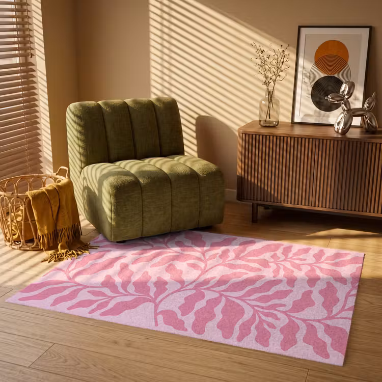 Vloerkleed - Planten - Organisch - Abstract - Modern - Roze — 2