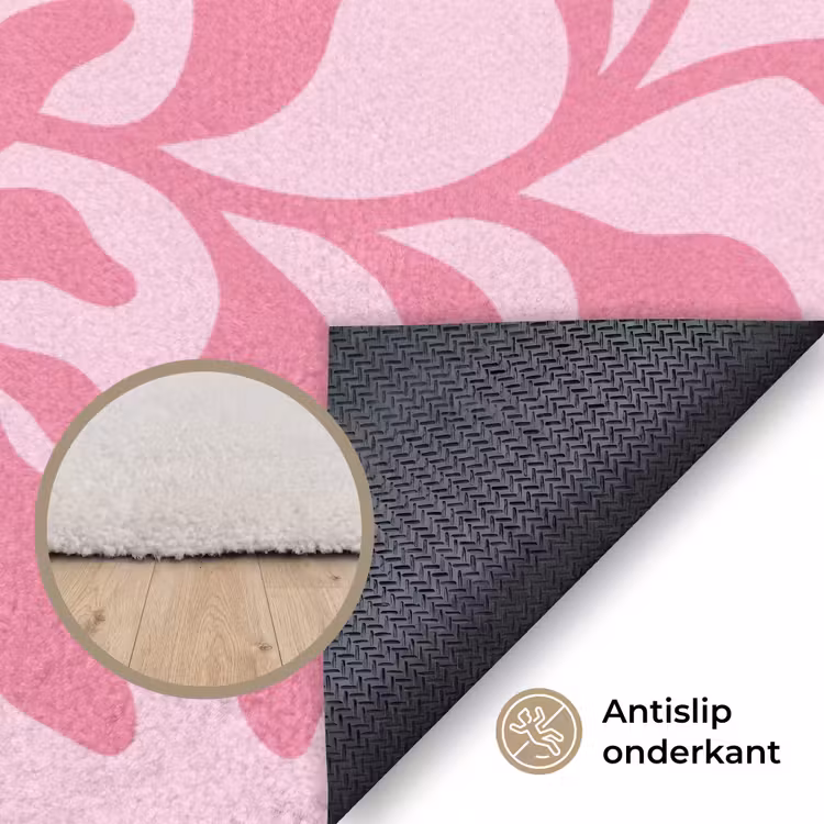 Vloerkleed - Planten - Organisch - Abstract - Modern - Roze — 4