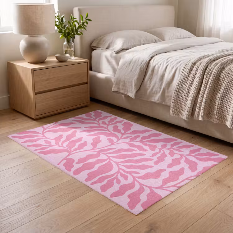 Vloerkleed - Planten - Organisch - Abstract - Modern - Roze — 5