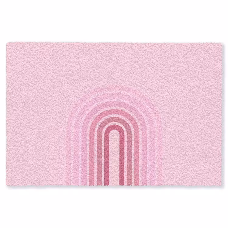 Vloerkleed - Regenboog - Roze - Abstract - Modern - Minimalistisch — 1