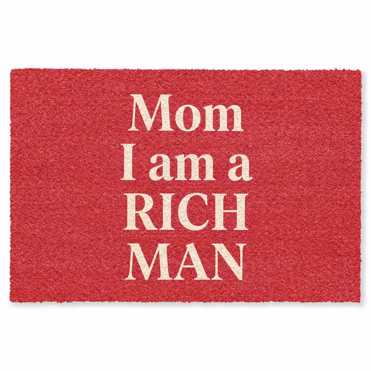 Vloerkleed - Tekst - Rijkdom - Motivatie - Rood - Modern — 1