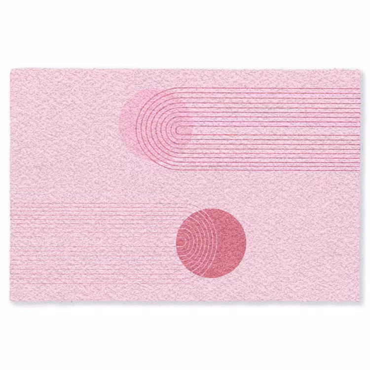 Vloerkleed - Vormen - Lijnen - Minimalistisch - Roze — 1