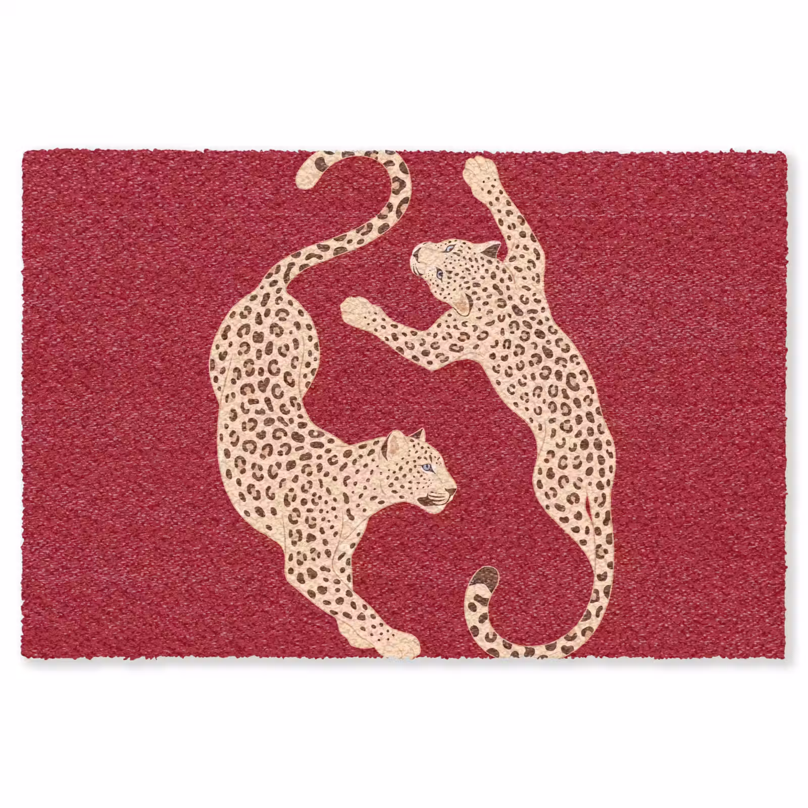 Vloerkleed - Dieren - Luipaard - Abstract - Rood - Modern — 1
