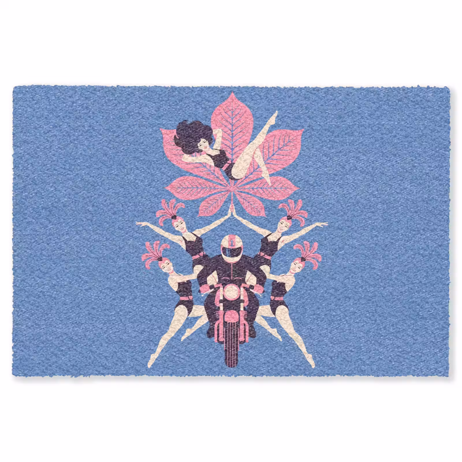 Vloerkleed - Mensen - Dans - Motor - Retro - Roze — 1