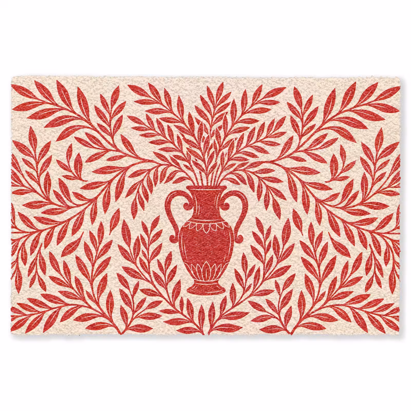 Vloerkleed - Vaas - Planten - Decoratie - Abstract - Rood — 1