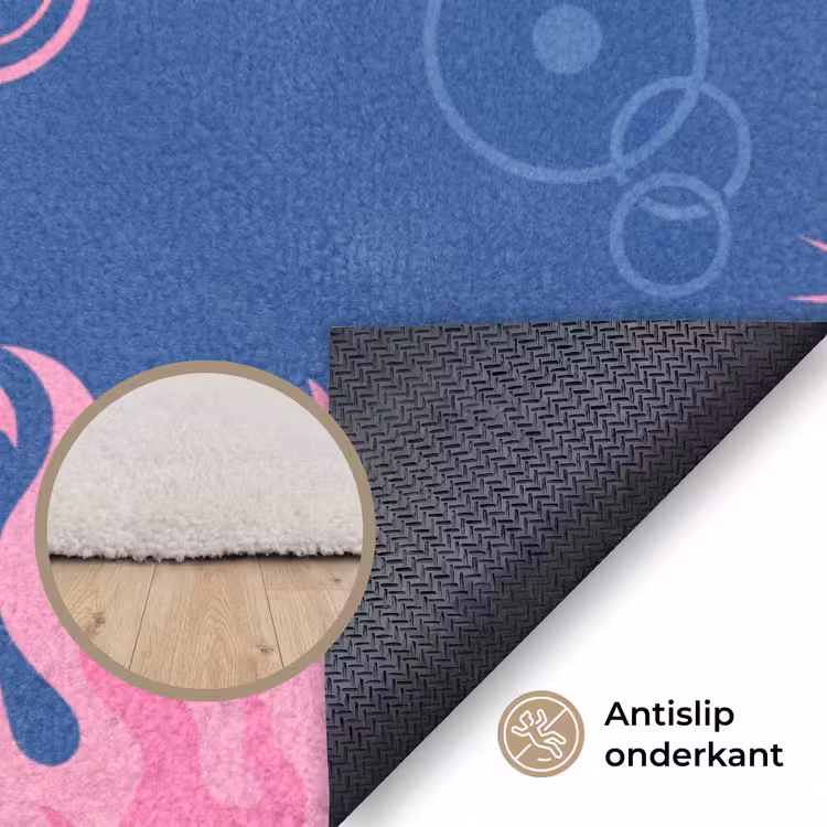 Vloerkleed - Danseres - Vlammenrok - Abstract - Roze - Blauw — 4