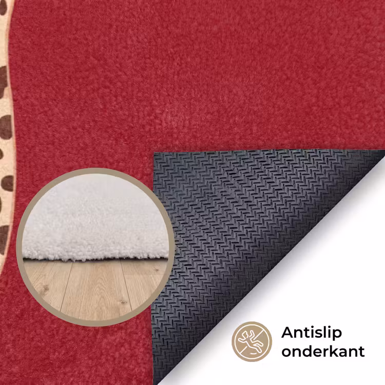 Vloerkleed - Dieren - Luipaard - Abstract - Rood - Modern — 4