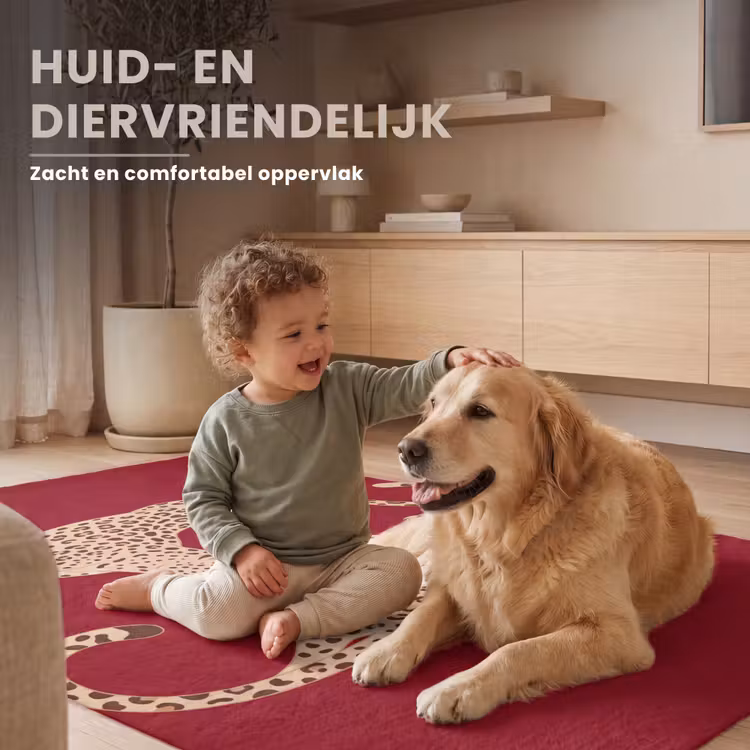 Vloerkleed - Dieren - Luipaard - Abstract - Rood - Modern — 6