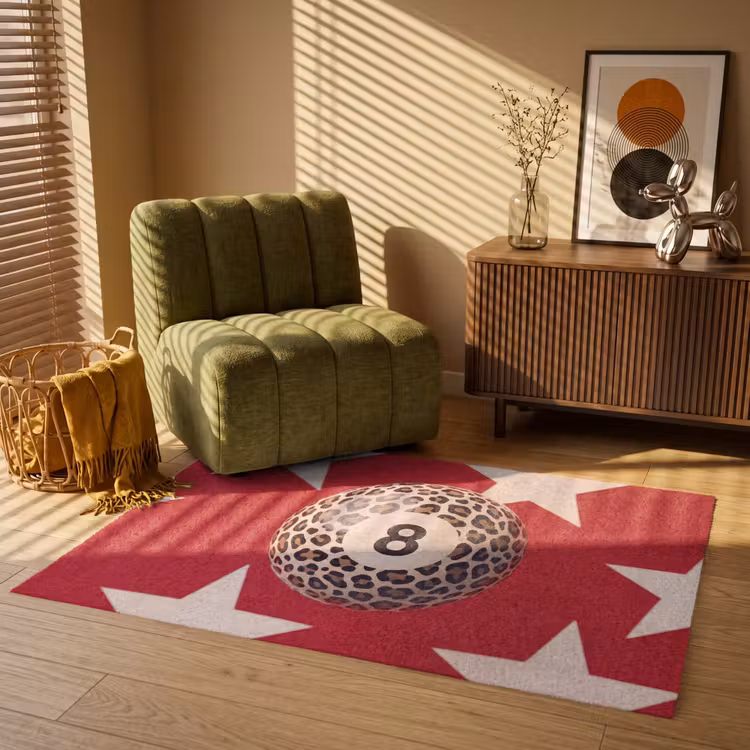 Vloerkleed - Spel - Dierenprint - Nummer 8 - Modern - Rood — 2