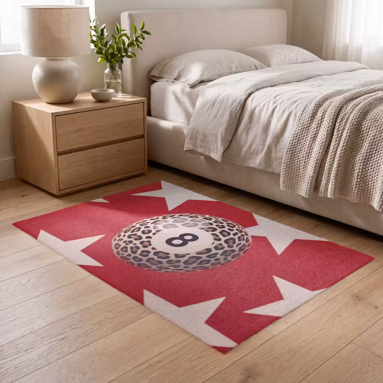 Vloerkleed - Spel - Dierenprint - Nummer 8 - Modern - Rood — 5