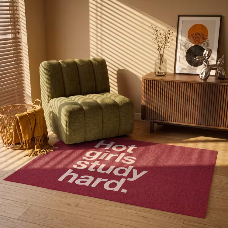 Vloerkleed - Tekst - Studie - Motivatie - Modern - Rood — 2