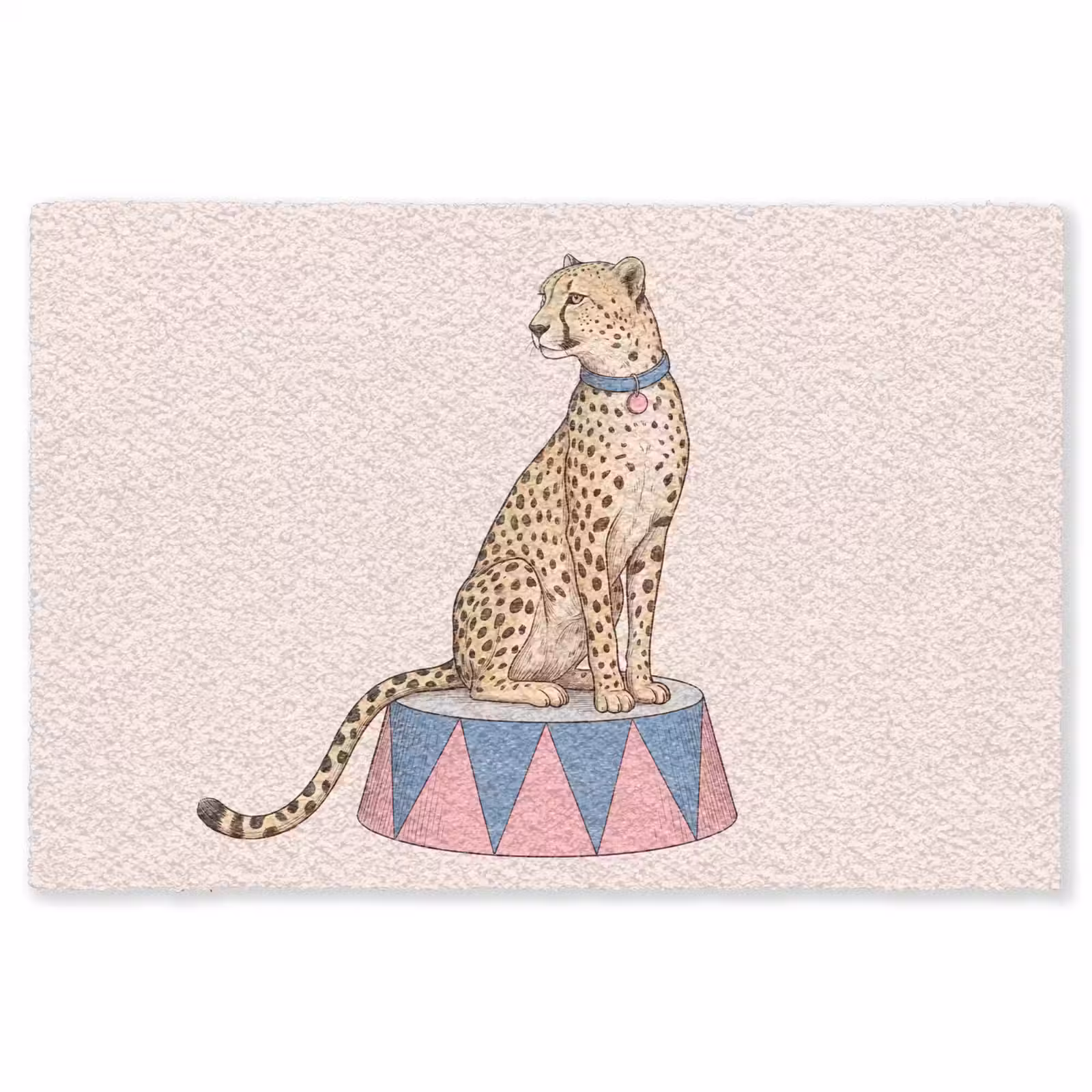 Vloerkleed - Dieren - Circus - Illustratie - Vintage - Roze — 1