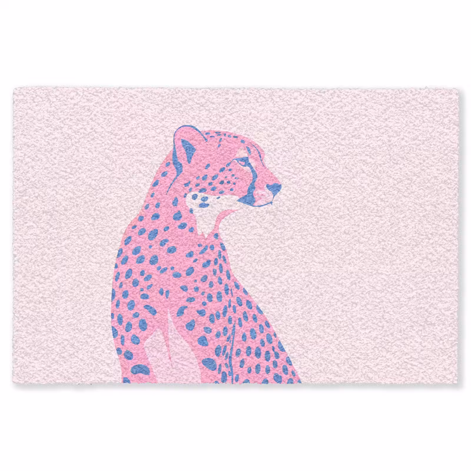 Vloerkleed - Dieren - Profiel - Abstract - Roze - Blauw — 1