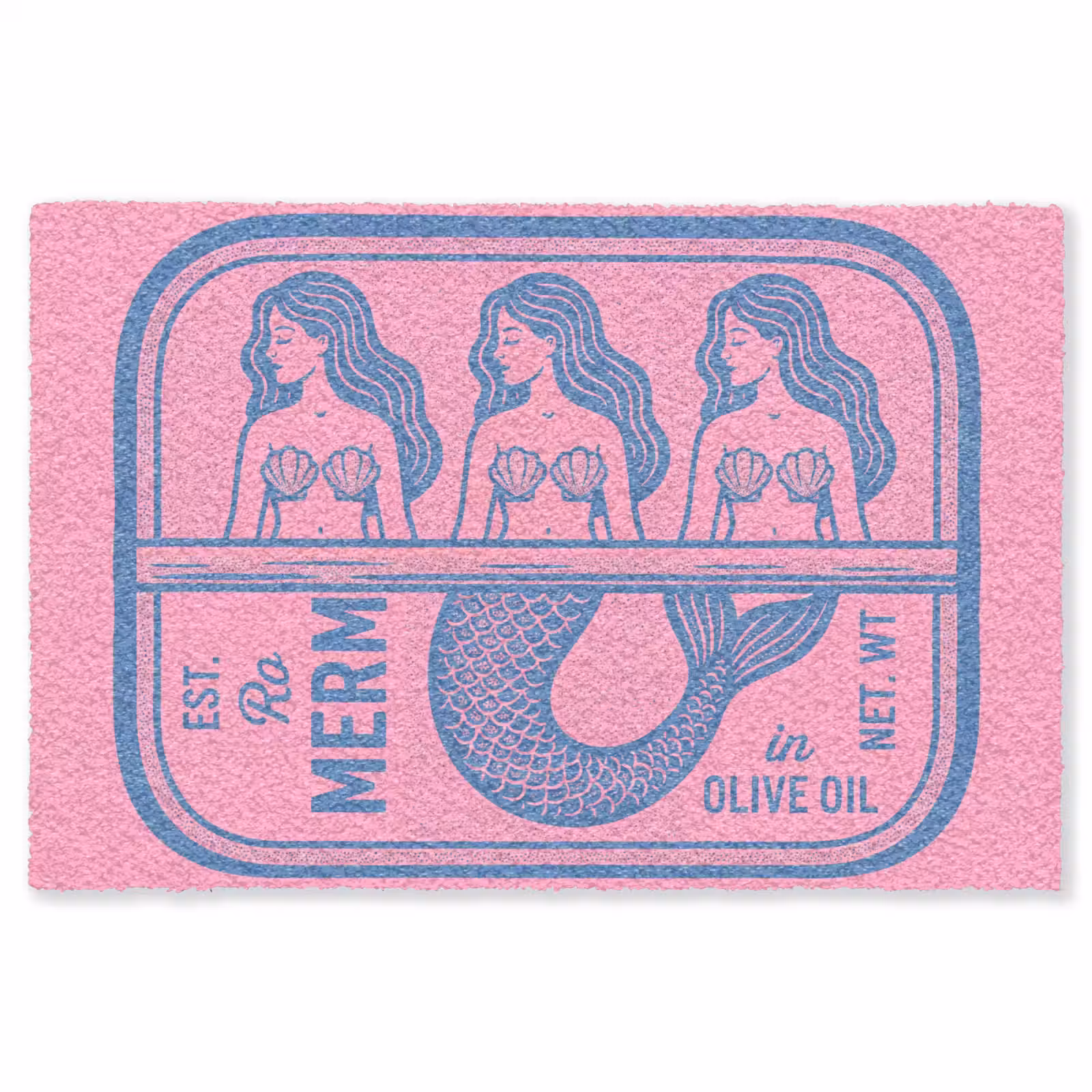Vloerkleed - Meermin - Sardineblik - Illustratie - Roze - Retro — 1