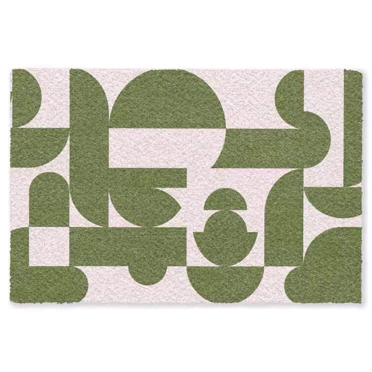 Vloerkleed - Abstract - Geometrie - Modern - Groen - Wit — 1