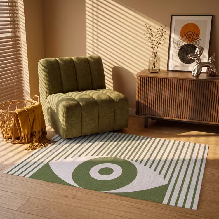 Vloerkleed - Abstract - Oog - Strepen - Modern - Groen — 2