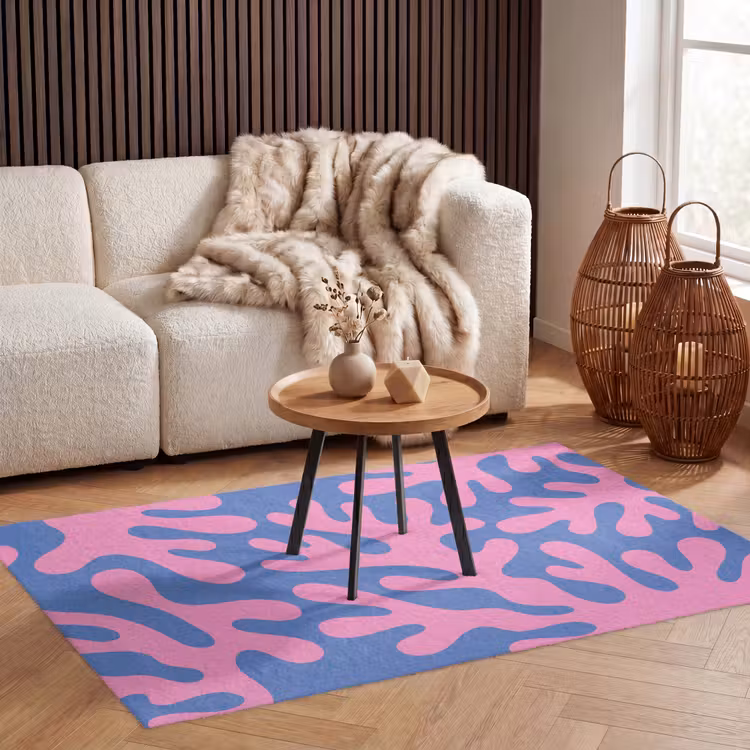 Vloerkleed - Abstract - Vormen - Roze - Blauw — 3