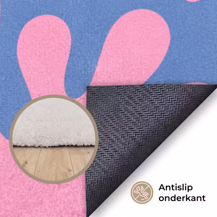 Vloerkleed - Abstract - Vormen - Roze - Blauw — 4