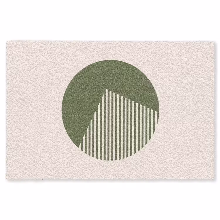 Vloerkleed - Cirkel - Strepen - Geometrisch - Abstract - Groen — 1