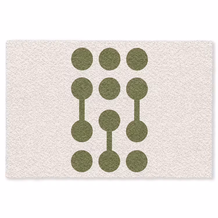 Vloerkleed - Cirkels - Geometrisch - Abstract - Modern - Groen — 1