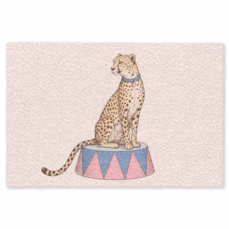 Vloerkleed - Dieren - Circus - Illustratie - Vintage - Roze — 1