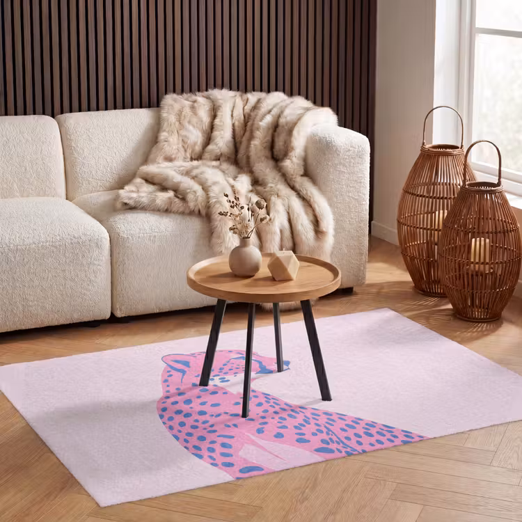 Vloerkleed - Dieren - Profiel - Abstract - Roze - Blauw — 3