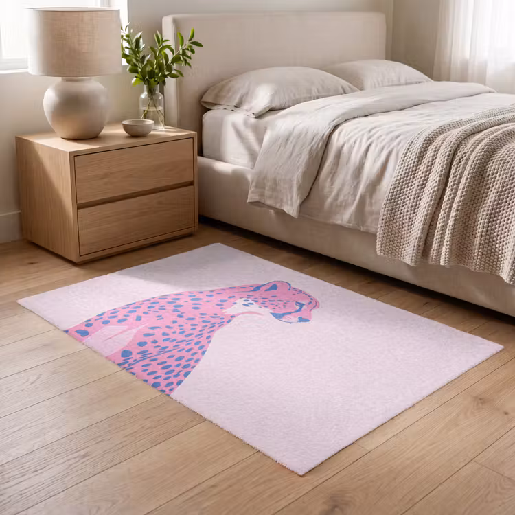 Vloerkleed - Dieren - Profiel - Abstract - Roze - Blauw — 5
