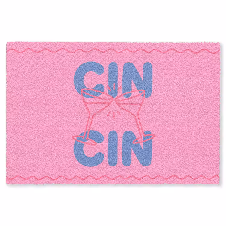 Vloerkleed - Drank - Glazen - Proost - Modern - Roze — 1