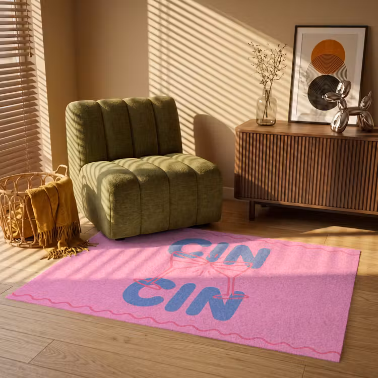 Vloerkleed - Drank - Glazen - Proost - Modern - Roze — 2