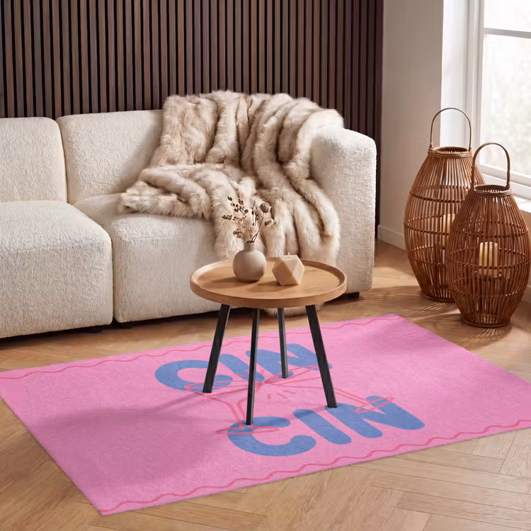 Vloerkleed - Drank - Glazen - Proost - Modern - Roze — 3