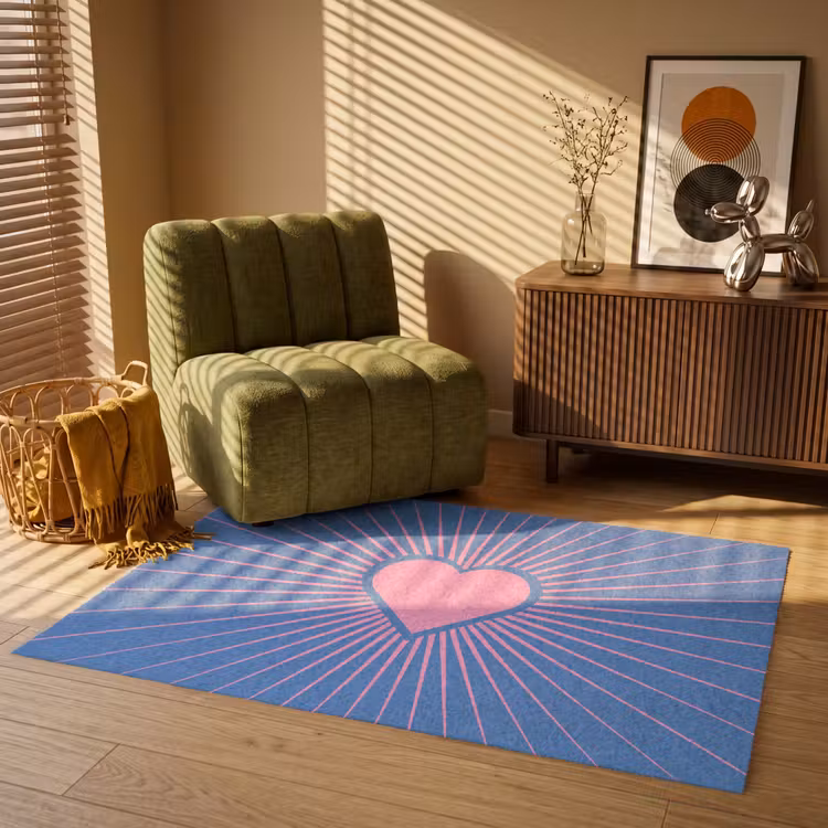 Vloerkleed - Hart - Stralen - Liefde - Modern - Roze — 2