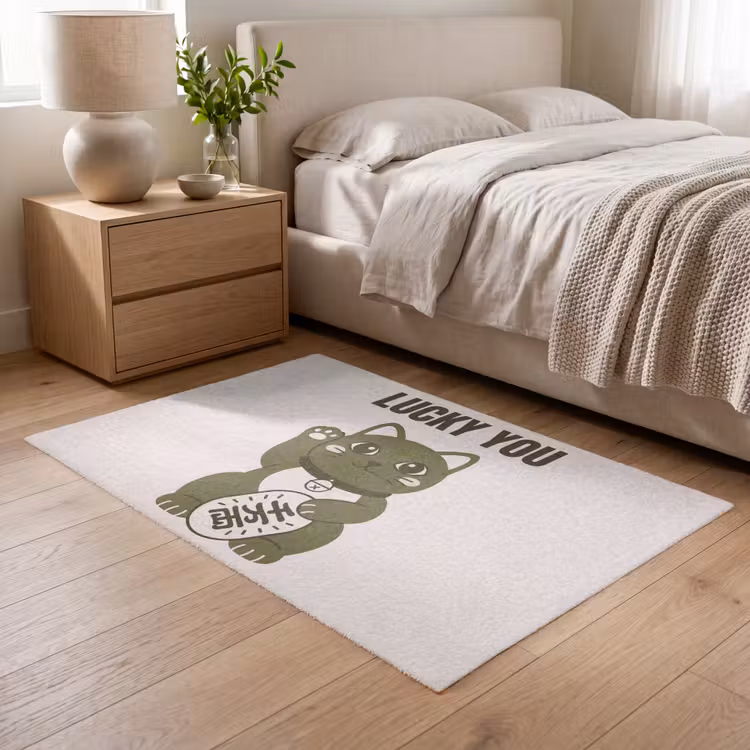 Vloerkleed - Kat - Geluk - Dieren - Modern - Groen — 5